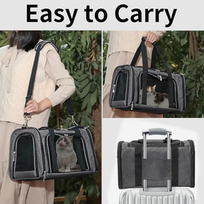 Soft-Sided Cat/Dog/Pet Carrier, Collapsible Pets Travel Carriers