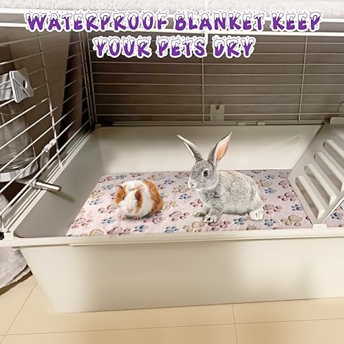 YUEPET 6 Pack Waterproof Guinea Pig Blankets, Fleece Cage Liners, SM