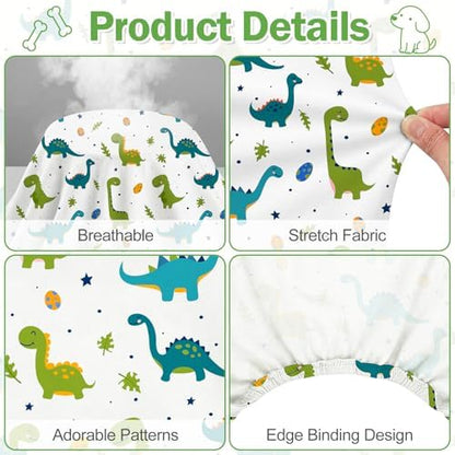 Dog Pajamas for Small Medium Dogs Pjs Green Dinosaurs Dog Onesie Breathable Puppy Pj Pet Stretchy Soft Sleepwear for Spring Summer Costume-L
