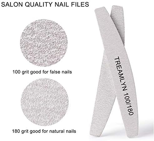 10 Pcs Rough Nail File 100/180 Grit, Heavy Duty Nail Files for Acrylic/Natural Nails, Emery Boards for Nails, Strong Finger Nail Filler, Coarse Nail File for Home and Salon Use