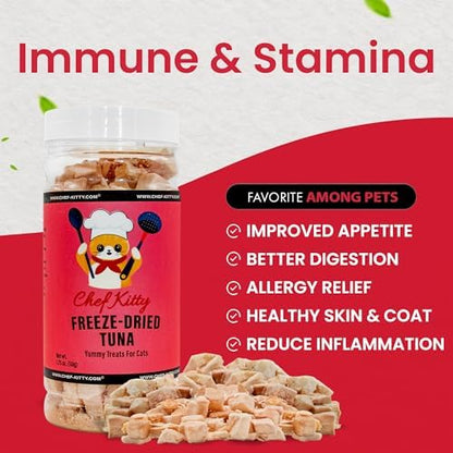 Wild Caught Freeze Dried Tuna Cat & Dog Treats, Omega-3, 1.75oz