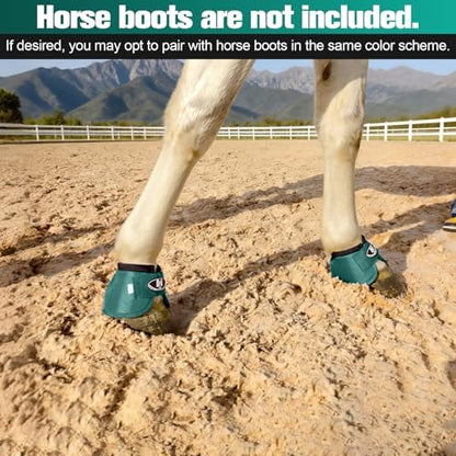 Horse Bell Boots for Outdoor Sports(Turquoise, L)