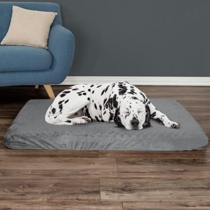 Orthopedic Dog Bed - 2-Layer Pet Bed for Floor, Kennel, or Crate with Removable Washable Cover - 46x27 Dog Bed for Large Dogs by PETMAKER (Gray)
