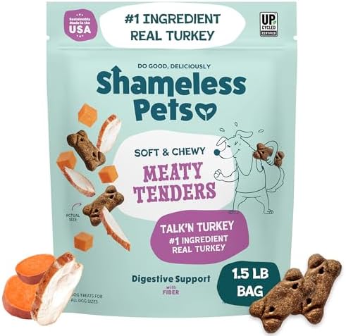 Shameless Pets Talk'n Turkey Meaty Tenders, Soft Dog Treats, 1.5lb