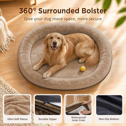 Waterproof Orthopedic Dog Bed for Medium Dogs, Coffee