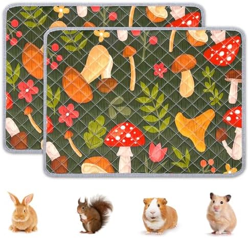 Unicorn Catcher 2 Pack Washable Guinea Pig Cage Liner, Waterproof Bedding