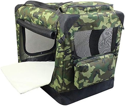 EliteField 3-Door Soft Dog Crate with Bed & Carrying Bag (2-Year Warranty)