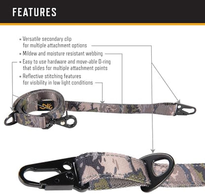 Browning Classic Webbing Camo Leash, 6ft x 1in Ovix Camo