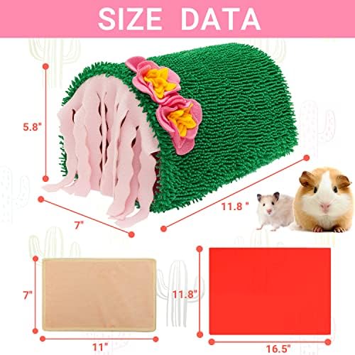 Guinea Pig Hideout, Soft Fleece Cactus Pet Bed & Tunnel House