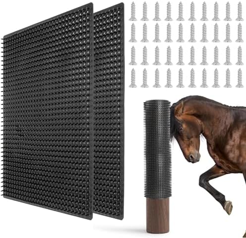 2 Pack Large Livestock Scratching Brush, Horse Scratching Post Pad