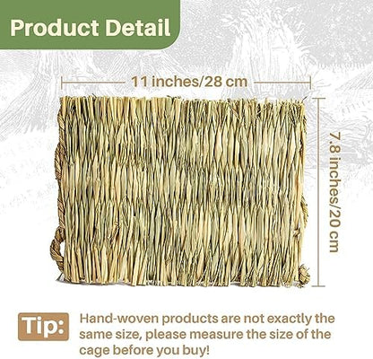 Sukh Bunny Mat for Rabbits - 3 Pack Natural Woven Rabbit Grass Mats
