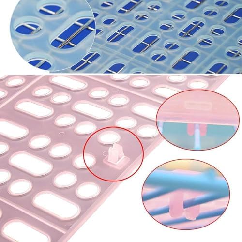 Hamiledyi Rabbit Feet Pad Hole Leak Water Design for Plastic Bunny Cage Mat Foot Resting Pads (1 Pink +1 White +1 Blue)