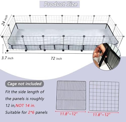 DZWLKJ Guinea Pig Cage Liner Tarp Bottom Waterproof and Washable Base Also for Rabbits, Bunny, Chinchesillas, Hedgehog, Ferrets and Other Small Animals(24x72 inches)