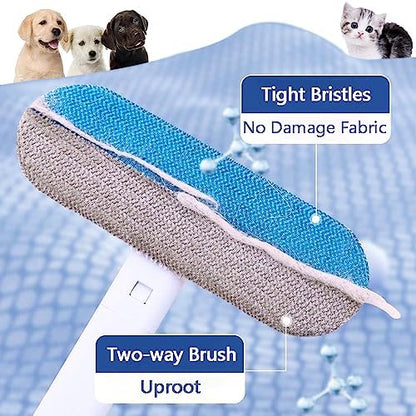 14" Long Handle Pet Hair Remover for Furniture & Couch, Reusable Cat Dog Fur Cleaner Tool for Carpet, Car Seat