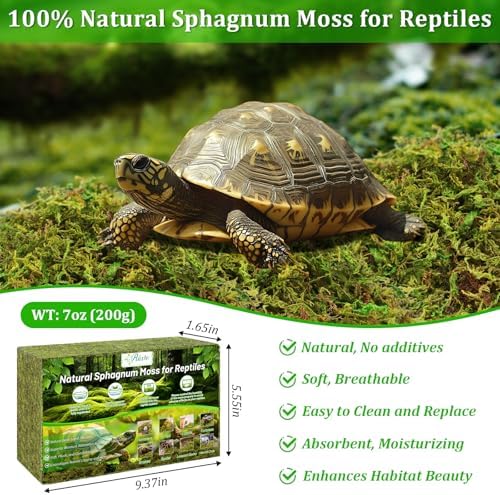 Riare 7OZ Natural Sphagnum Moss for Reptiles-10QT Soft Reptile Moss Bedding