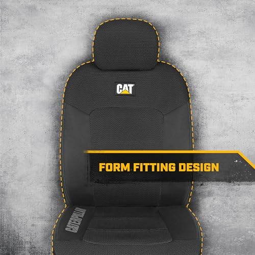 Cat® MeshFlex Automotive Seat Covers for Cars Trucks and SUVs (Set of 2) – Black Car Seat Covers for Front Seats, Truck Seat Protectors with Comfortable Mesh Back, Auto Interior Covers