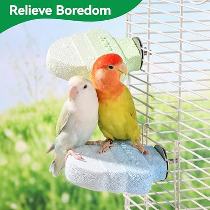 Parrot Perch Nails & Beak/Toe Grinding Stone Bird Perch for Cage 2 Pack