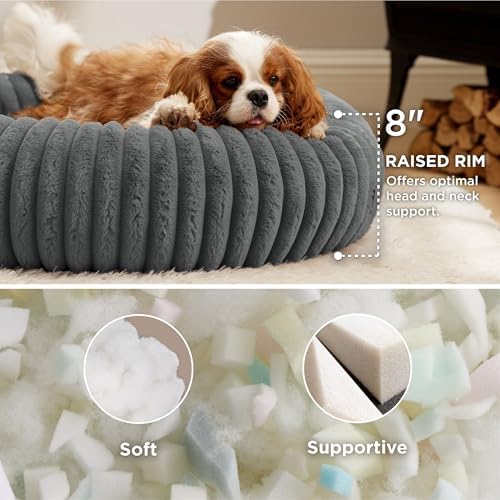 Bedsure ComfyFleece™ Donut Dog Bed Medium Size Dog with Washable Cover