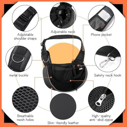 YUDODO Pet Sling Carrier for 5-9 lbs Small Dogs Cat Puppy Crossbody Carrier