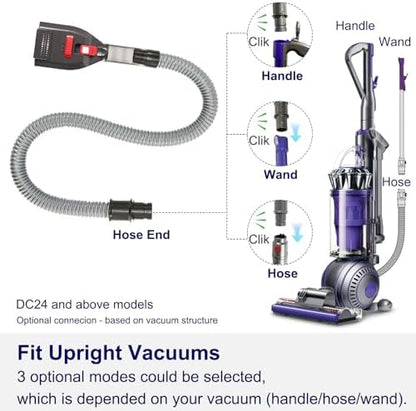 Dog Hair Vacuum Attachment for Dyson Vacuums, Pet Grooming Tool with Extension Hose and Adapter, Compatible with V6 V7 V8 V10 V11 V12 V15 Gen5 Animal Ball Upright Canister Cordless Stick Models