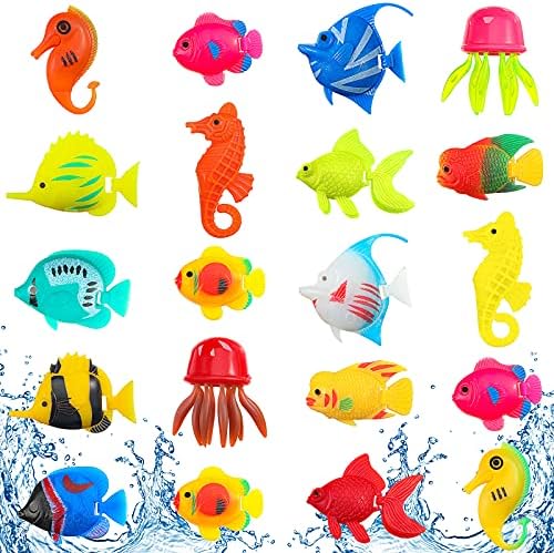 Weewooday 20 Pcs Artificial Moving Fishes Floating
