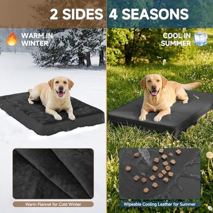 XXL Waterproof Dog Crate Bed, Extra Large Washable Kennel Pad, 47x29, Black