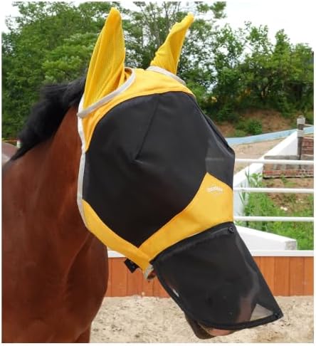 Horse Fly Mask for Horses with Ears and Nose Cover