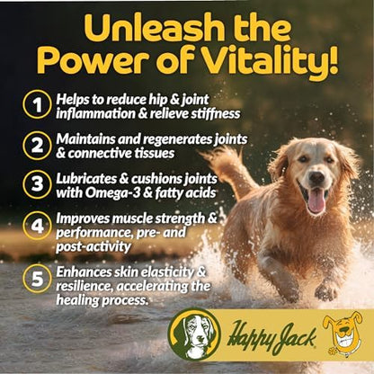 HAPPY JACK Flexenhance Dog Hip & Joint Supplement, 80 Chewable Tabs