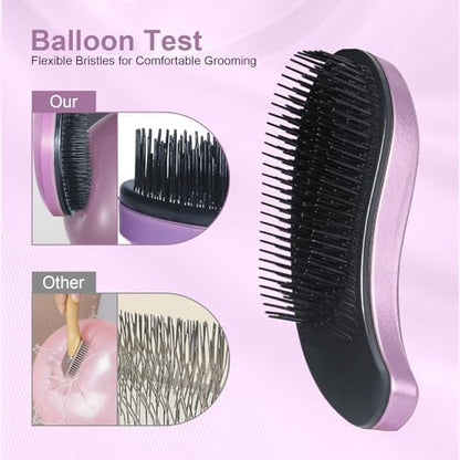 Small Dog Brush, Skin-friendly Soft Bristles (Electroplating Purple)