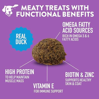 DOGSWELL Skin & Coat Duck Recipe Meatballs Dog Treats - 14 oz.