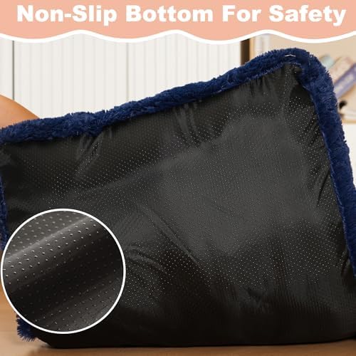 Bedfolks Waterproof Dog Crate Bed, Plush Dog Pad, 41"x27", Solid Dark Blue