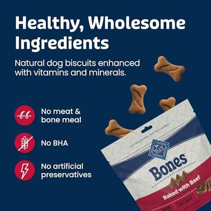 Blue Buffalo Bones Beef Mini Dog Biscuits, 12 oz, 4 ct