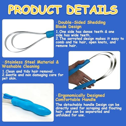 Deshedding Tool Grooming Brush for Horse Dog Cat(Double Loop)