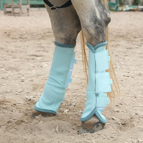 Horse Fly Boots, Mesh Fly Boots for Horse Set of 4, Equine Leg Protection