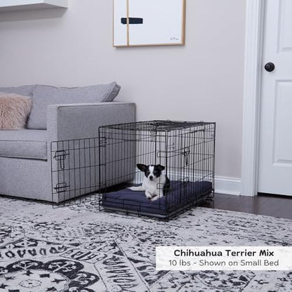 Happy Hounds Cooper Deluxe Reversible Crate Pad - Small - Denim