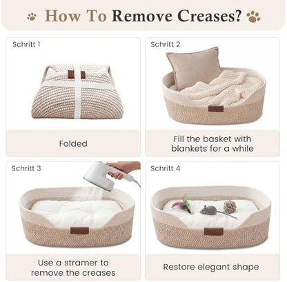 YOUDENOVA Cat Bed, Stimulicat Handwoven Cat Basket with Cushion