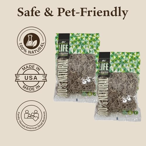 Spanish Moss for Terrarium Habitats, Small 2-Pack