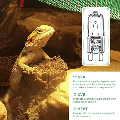 Tarpop 12 Pcs G9 Heat Lamp Bulbs for Reptile, 25 Watts