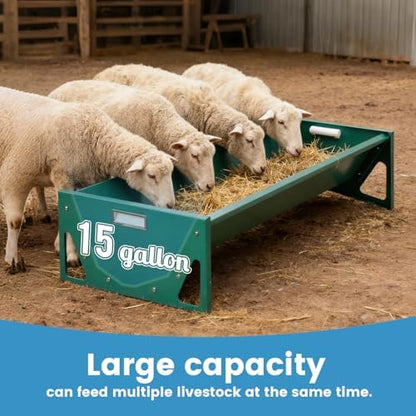 Goat Feeder Horse Trough Livestock Grain & Hay Feeder