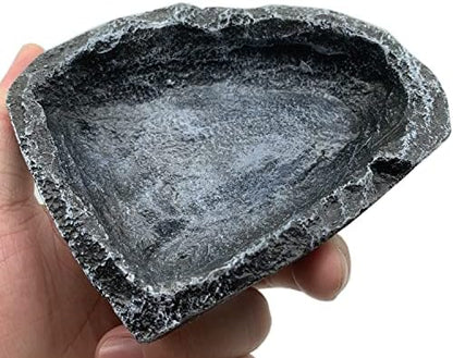Reptile Water Dish Food Bowl, 2 Pack Reptile Feeding Dish Corner Bowl Terrarium Bowls for Bearded Dragon Lizard Frog Gecko Tortoise Hermit Crab