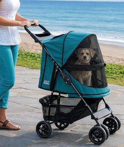 Pet Gear No-Zip Happy Trails Pet Stroller for Cats/Dogs, Pine Green