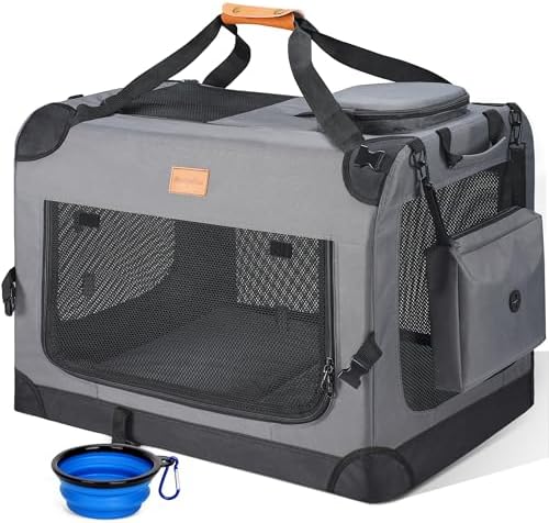 Morpilot 28-inch Portable Collapsible Dog Crate for Dogs up to 40lbs
