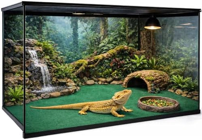 Mechpia 47" x 24" Large Reptile Carpet Terrarium Liner Bedding Reptile Substrate Mat Tank Accessories for Bearded Dragon Snake Lizard Tortoise Leopard Gecko (Green)