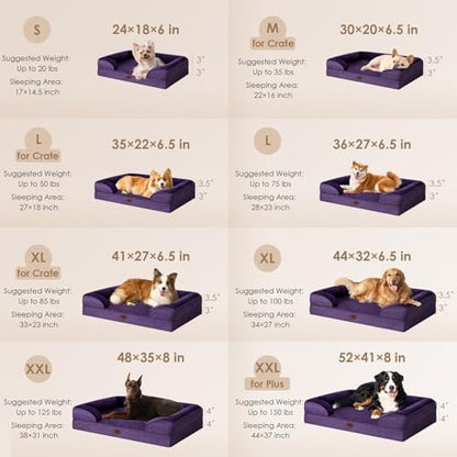 EHEYCIGA Orthopedic Dog Bed Medium Size Dog, Waterproof Washable Pet Beds