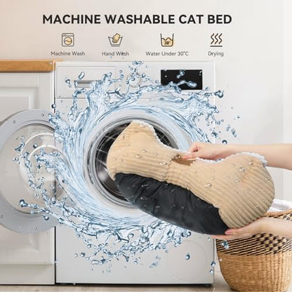 Zerbuger 25in Coffee Rectangle Cat Dog Bed Machine Washable Sleeping Sofa
