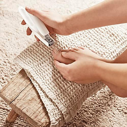 ZWILLING Beauty Toenail Clipper (with Nail Catcher, Extra Large, Sharp Straight Edge, for Left and Right handers), Premium, White, 5.5-inch