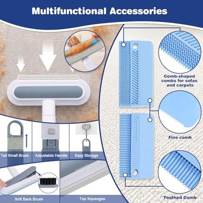 Carpet Rake for Pet Hair Removal: Adjustable 54" Handle No Bending