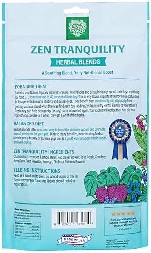 Small Pet Select - Zen Tranquility Herbal Blend, a Natural Herbal Treat for Rabbits and Guinea Pigs, 4.4oz