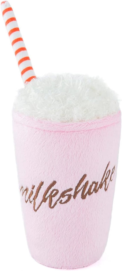 P.L.A.Y. Cute Plush Dog Toys - Fast Food Themed Durable Squeaker Chew Toy, Great for Puppies & Small, Medium, Large Dogs - Machine Washable, Recycled Materials (American Classic Milkshake, X-Small)