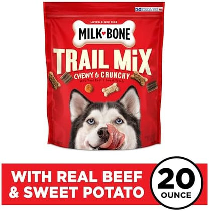 Milk-Bone Trail Mix Dog Treats, Real Beef & Sweet Potato Flavor,1.25 Pound (Pack of 4)